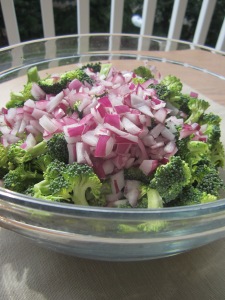 broccoli and red onion